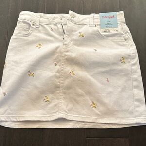 Cat & Jack Cream Floral Mini Skirt